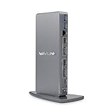 WAVLINK Aluminium USB C/USB 3.0 Dual 4K-Notebook-Dockingstation für Notebooks Unterstützt DisplayPort und HDMI für Windows oder MacOS (Gigabit-Ethernet, Audio, 6 USB-Anschlüsse)