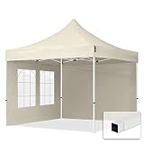TOOLPORT 3x3m Pavillon Faltpavillon Klappzelt inkl. 2 Seitenteile Stahl Faltzelt Garten Partyzelt C
