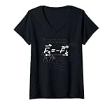 Damen Design mit dem dritten Gesetz von Sir Isaac Newton T-Shirt mit V-Ausschnitt