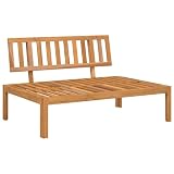 vidaXL Garten Mittelsofa, Palettensofa für Garten Terrasse Innenhof, Modular Gartensofa mit Latten-Design, Gartenbank Gartenmöbel, Massivholz Ak