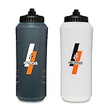 Trinkflasche 1L BPA-frei Quetschflasche für Sport Wasser Fahrrad Fitness Outdoor 2 Pack(Blau+Weiß)