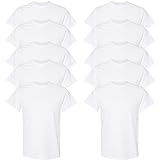 Gildan Herren T-Shirt aus schwerer Baumwolle, Stil G5000 10er Pack, Weiß, L
