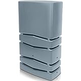 YourCasa Regentonne Eckig 350 Liter [Aqua Silo] XXL Regenfass mit Öffnung und Deckel - platzsparende moderne Form - Frostsicher aus Kunststoff - Regenwassertonne - Regenwassertank Garten Schmal (Grau)