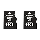 Intenso microSDXC 64GB Class 10 Speicherkarte inkl. SD-Adapter, schwarz (Packung mit 2)