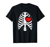 Gruseliges Herz-Skelett Rippenkäfig, lustig, Halloween, Vintage T-Shirt
