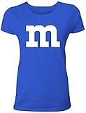 Lustiges Fasching & Karneval Frauen Gruppen T-Shirt mit M Aufdruck in bunten Farben m & m und m für Damen in b