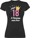 18. Geburtstag - 18 Geburtstag Mädchen Princess 2004 - XL - Schwarz - 18 Geburtstag Tshirt mädchen - L191 - Tailliertes Tshirt für Damen und Frauen T-Shirt