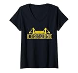Damen Dortmund Geschenk Herren Damen Dortmunder Hooligan Ultra NRW T-Shirt mit V