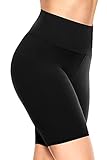 TNNZEET Radlerhose Damen Hohe Taille Kurze Sporthose Blickdicht Shorts für Yoga Gym (Schwarz,L-XL)