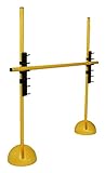 Boje Sport - Sprungstangen-Set - Training für Sprungkraft, Dribbling und Beweglichkeit - Standfüße befüllbar - (3 Stangen (100 cm), 2 X-Standfüße, 2 Leiterhürden), Farbe: gelb