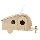 CAXUSD Vogelfutterhaus aus Holz für den Garten, Vogelfutterstation für den Außenbereich, mit Nistkasten für den Hof, ideal zum Anlocken von Wildvögeln und zur Verbesserung I