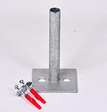 Zaun-Nagel Verstellbarer Pfostenträger zum Aufdübeln oder Aufschrauben für Pfosten mit Ø 38 mm Aussendurchmesser feuerverzinkt