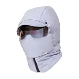 Winddichte Vollgesichts Outdoor Reitmaske Mit Brille Windproof Full Cover Infrarotstrahler Test (Blue, One Size)