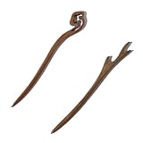 2 Stück Vintage Holz Haarstäbchen Haarstäbchen handgemachte Haarnadel Haar-Styling-Zubehör für Frauen und Mädchen