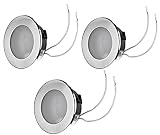 feinlux 3x Set Flache Möbel Einbauleuchte Unterbauleuchte Einbaustrahler Küchenleuchte Einbauspot 12V flach geeignet für G4 LED/Halogen Lampe 12V bis max. 20W