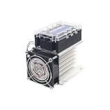 PMZZHUPVR Dreiphasiges Halbleiterrelais, DC-Steuerung, AC 380 V, 40 A, SSR-3 032 3840Z, DC-AC-Relais/Kühlkörper/Lüfter(Three-Phase 100DA)