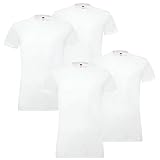 4er Pack Levis Solid Crew T-Shirt Men Herren Unterhemd Rundhals Stretch Cotton, Farbe:300 - White, Bekleidungsgröße:XL
