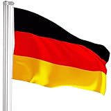 Brubaker Aluminium Fahnenmast inklusive Deutschlandflagge - Flaggenmast 4 m mit Erdhülse für Garten und Camping + Deutschland Flagge 150 x 90 cm