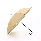 ZGMMM Holzgriff Floding Umbrella Men Winddichter Sonnenschirm Sun Ombrello Umbrellas   Beige