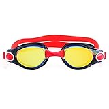 SUOTENG Polarisierte Schwimmbrille, Schwimmbrille für Männer Frauen Anti-Nebel-Rezept wasserdichte Silikon-Adjust Swim Pool Eyewear Erwachsene Kinder Tauchen Gläser (Color : Red)