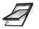 VELUX Kunststoff Dachfenster mit 2-fach Verglasung inkl. Eindeckrahmen und gratis Rollo (66 x 118 (FK06))