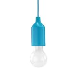 HyCell Pull Light in blau mit Zugschalter inkl. AAA Batterien - tragbare LED Lampe warmweiß - mobile Leuchte ideal für Garten Schuppen Zelt Camping Dachboden Kleiderschrank oder Party Dekoration