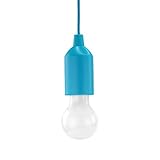 HyCell Pull Light in blau mit Zugschalter inkl. AAA Batterien - tragbare LED Lampe - mobile Leuchte ideal für Garten Schuppen Zelt Camping Dachboden Kleiderschrank oder Party Dek