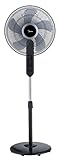 Midea FS40-15FR Standventilator Leise mit Fernbedienung,3 Geschwindigkeitsstufen,LED Anzeige, 7,5H Timer,höhenverstellbar, 80°Oszil-lationsfunktion, 55W Kraftvoller,Ventilator,Luftzirkulation, Schw