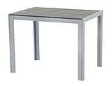 Aluminium Gartentisch Fire Oblong mit Polywood Tischplatte, 100x70 cm absolut wetterfest, Silber aus dem Hause Pure Home & Garden