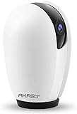 AKASO Smart WLAN Kamera HD 1080P IP Überwachungskamera Alexa/(Echo Spot/Show)/Google Home/Fire-TV Kompatibel, Bewegungserkennung, 2 Wege Audio, Nachtsicht, App Kontrolle, Haustier/Baby Monitor