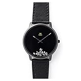 Projects Watches TIME ADDS UP Quartz Steel Leather Black White Unisex Watch
