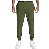KONG JIMFAN Jogginghose Herren Warme Jogginghose Herren Hose Sport Hose Herren Freizeithose Baumwolle Herren Laufhose Herren Lang Baumwolle Schwarze Hose Herren(Armeegrün,L)