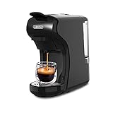 HiBREW H1 19 bar 4 in 1 Espressomaschine für Multi-Kapseln, Kaffeepadmaschine Dolce Nespresso Pulver (schwarz)