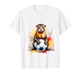 Otter Fußball Bunt Deutschland Tier Aufdruck Design Print T-S