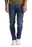 Herren Skinny Jeans Authentics Casual Stretch Straight Leg Regular Fit Classic Essentials Basic Denim Jeans alle Taille Große Größen 28-40, dunkelblau, 32 W/30 L