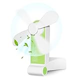 Bornran Tragbarer Mini Lüfter Klein Faltbarer Handventilator Wieder aufladbarer persönliche Taschenventilator Batterie betriebener Reise Ventilator USB Schreibtisch-Fan für Büro, Haus, Outdoor (Grün)