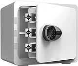 Generic Fingerabdruck-Safe, biometrischer Safe-Schrank, feuerfester Metallsafe, kleine Bargeld-Sicherheitsbox für Büro, Zuhause und Hotel (Farbe: Weiß) (Weiß)