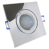 Lampen-Platz LED Bad Einbaustrahler 12V inkl. 2 x 3W SMD LM Farbe Chrom IP44 LED Deckenleuchten Enya 3000K mit Trafo