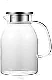 YANRUI Teekanne Teekanne Liter Karaffe Saftbehälter mit Deckel Wasserflasche Pitcher-Free, Glasglas Wasserkaraffe - BPA frei Glaskanne und Wasserkaraffe Tee Krug Spout (Size : 1800ml)