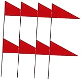 DIKACA 8st Wimpel Sicherheitsfahne Spiel Markierungsfahne Gartenbewässerungsfahnen Hilfsmarkierungsfahnen Markierungsfahnen Für Rasen Rote Flaggen Dreieck Eisen Ziehen Sie Die Flagge
