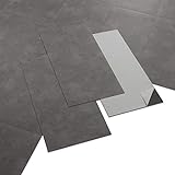 ARTENS - PVC Bodenbelag Galena - Selbstklebende Vinyl-Fliesen - Vinylboden - Betoneffekt - Dunkelgrau- Medio - 60,96 cm x 30,48 cm x 1,5 mm - Dicke 1,5 mm - 2.23m² / 12 Fliesen