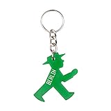 AMPELMANN Schlüsselmann - Schlüsselanhänger mit Berlin Gravur aus Plastik (Grün)