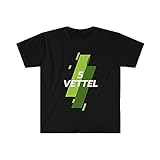 Sebastian Vettel F1 Formula One Aston Martin Black Gildan T-Shirt Tees Tshirt Black 3XL