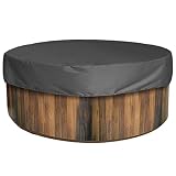 BAGASI Hot Tub Abdeckung Runde Spa Abdeckung, wasserdichte Spa Abdeckungen für Whirlpool, Runde Hot Tub Abdeckungen Ersatz, Outdoor Patio Runde Hot Tub Abdeckung Schutz Abdeckung,Schwarz,200 * 30