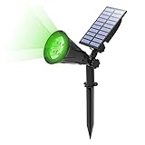 Solar-Spot-Lichter im Freien grün LED wasserdichte Wandlandschaftsbeleuchtung, drahtlose Strahler Landschaftslichter für Garten, Garten, Terrasse, Weg (Emitting Color : 1 Packs)