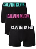 Calvin Klein Herren Trunk (3er Pack), B - Weiß/Fuchsia Fedora/Atl Lg, M