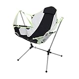 HAOTING Campingstuhl, Faltbarer Campingstuhl, Campingschaukel, Luxus-Liege, Entspannung, schwingender Komfort, Lean-Rücksitz-Stuhl für den Außenbereich, leicht zu verstauen (Color : Green)
