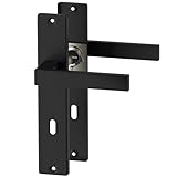 ERGO line CUBE Schwarz Türbeschlag Türgriff für Zimmertüren Langschild Drückergarnitur, Türbeschlag, Türklinke, Türdrück
