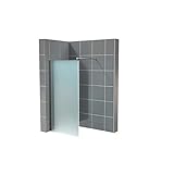 Glasplatte24 Walk in Dusche in Vollsatiniert 50 x 200 cm, 10mm ESG Duschwand, Nano Glas Duschabtrennung
