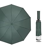 Faltschach, 10-Knochen, automatischer Regenschirm, umgekehrter Farbgriff reflektierender Streifen, dreifache, sonnige oder regnerische Auto Business-Regenschirm (Farbe: schwarz)